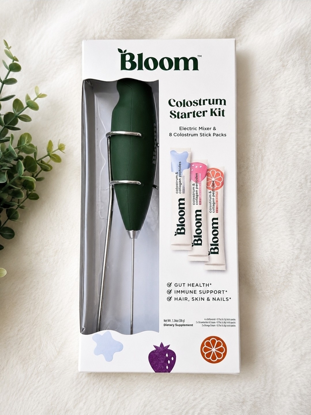 Bloom Colostrum Starter Kit * Electric Mixer + 8 Stick Packs